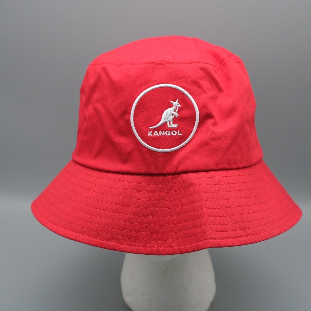 NWT Kangol Cotton Bucket Hat Large Red Embroidered Logo K2117SP Streetwear
